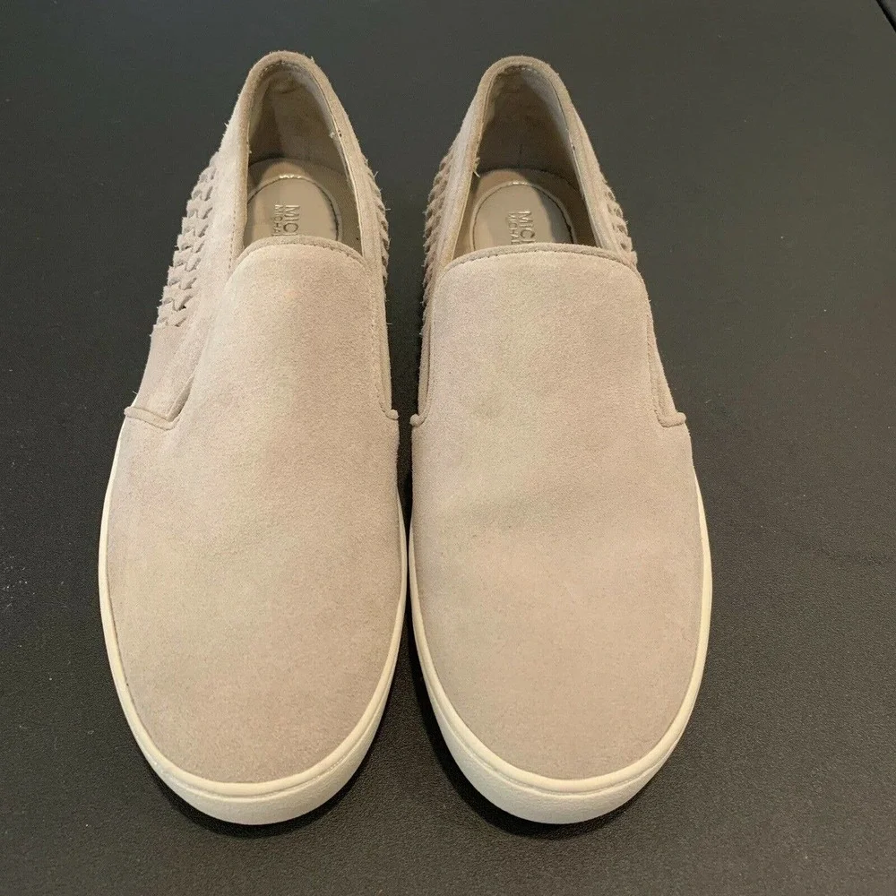 Michael Kors Gray Suede Slip On Shoes Casual Loafers Braided Womens Size 7M EUC - Picture 3 of 9